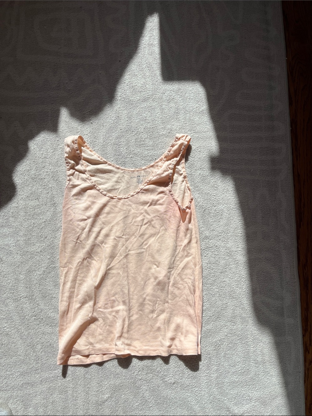 Brandy Melville Peach Sleeveless Lace-Trim Tank Top